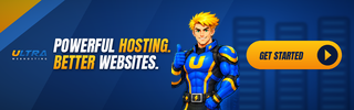 Ultra Web Hosting 320x100 mascot banner
